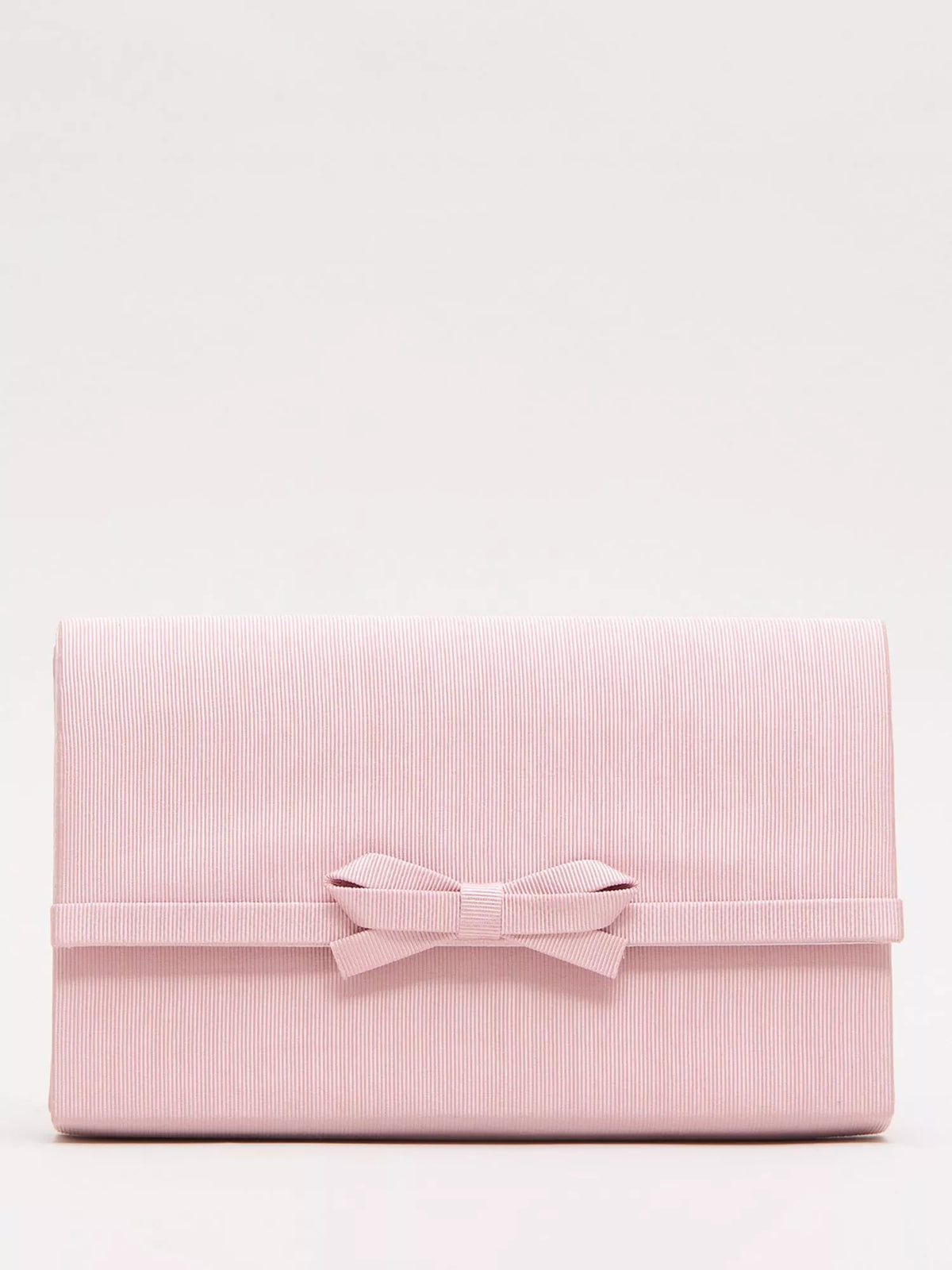 Phase Eight grosgrain bow clutch bag in pale pink - British product