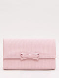 Phase Eight grosgrain bow clutch bag in pale pink - British product