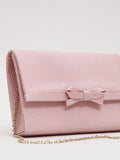 Phase Eight grosgrain bow clutch bag in pale pink - British product