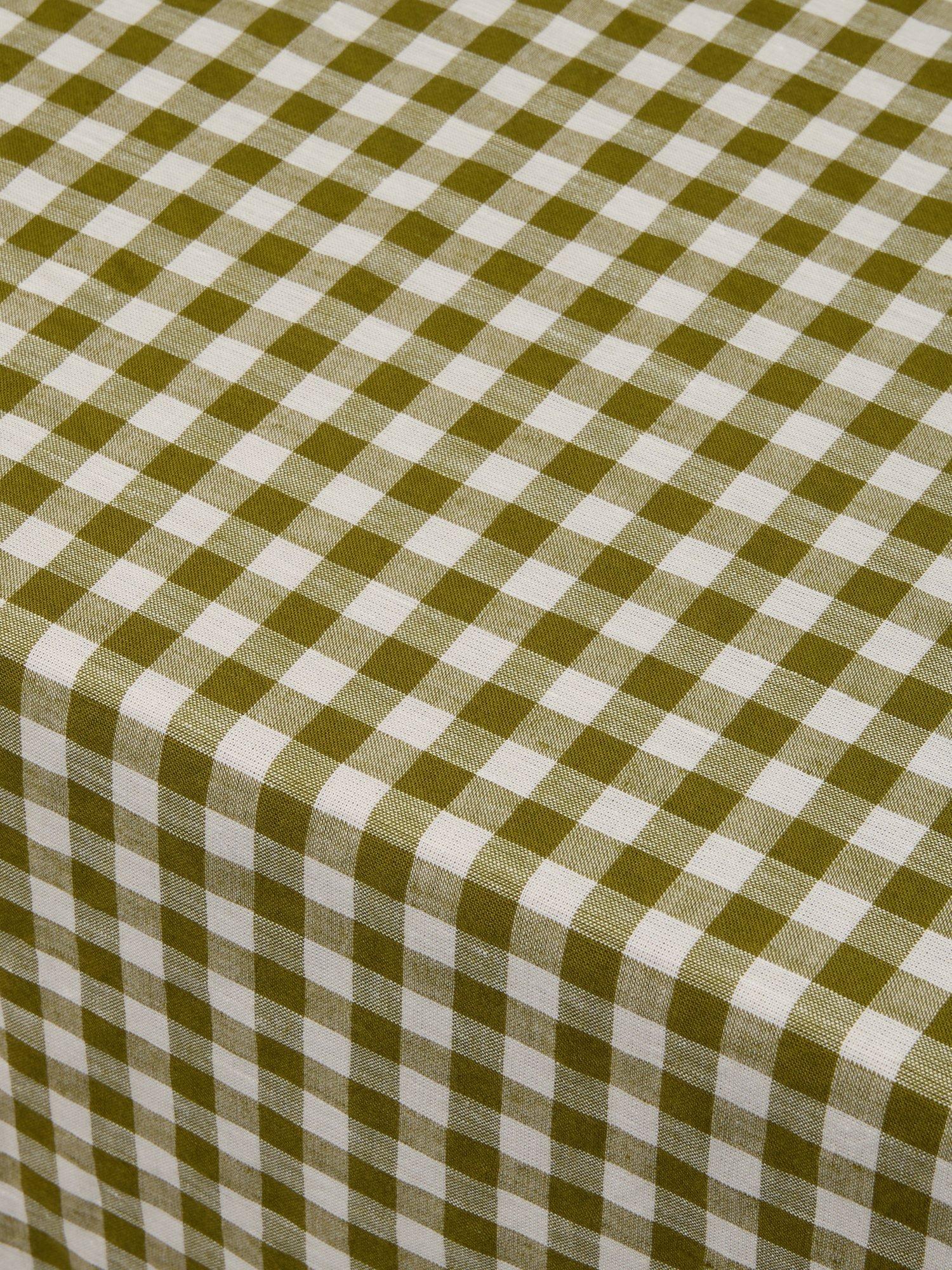 Piglet in Bed gingham linen blend tablecloth 155x210cm - British product