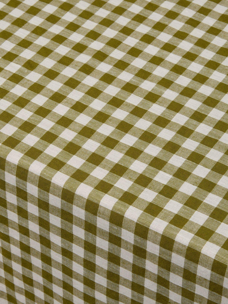 Piglet in Bed gingham linen blend tablecloth 155x210cm - British product