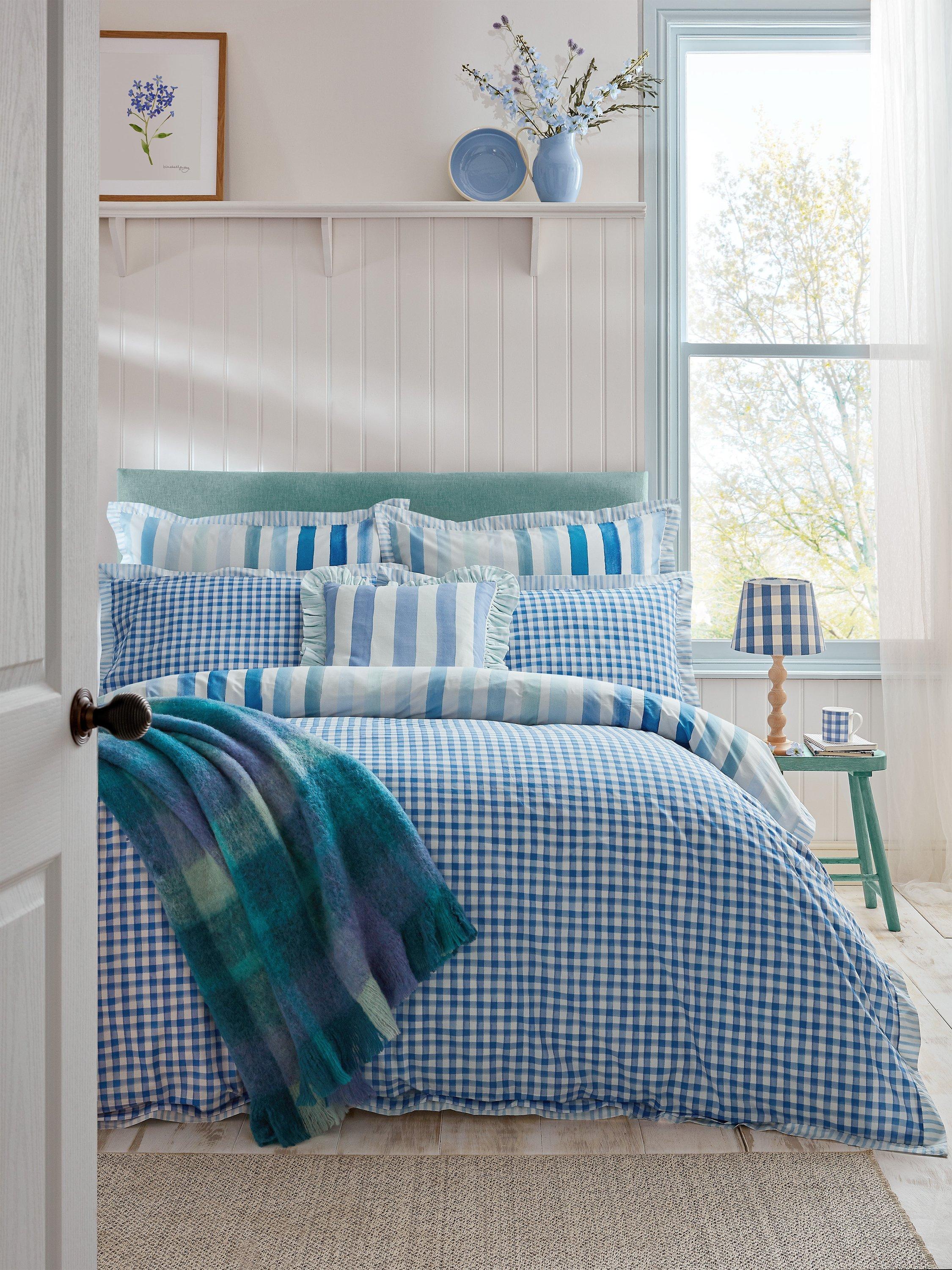 bluebellgray Sunday Stripe reversible duvet set double, UK version