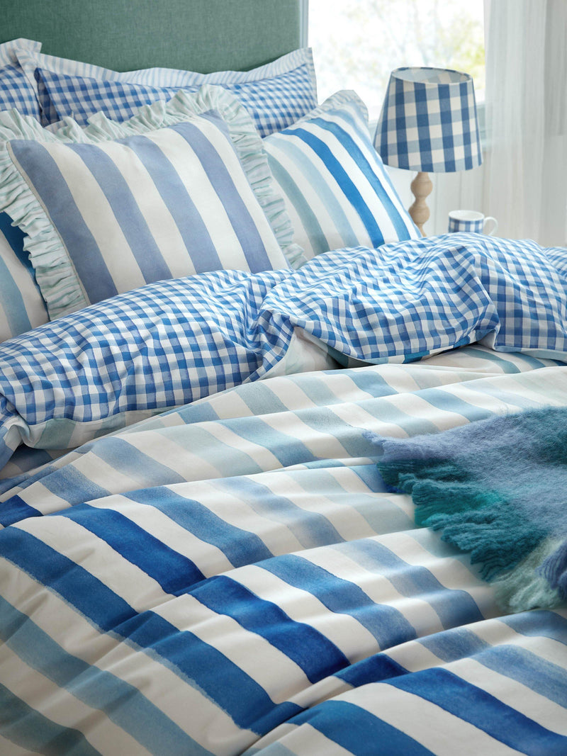bluebellgray Sunday Stripe reversible duvet set double, UK version
