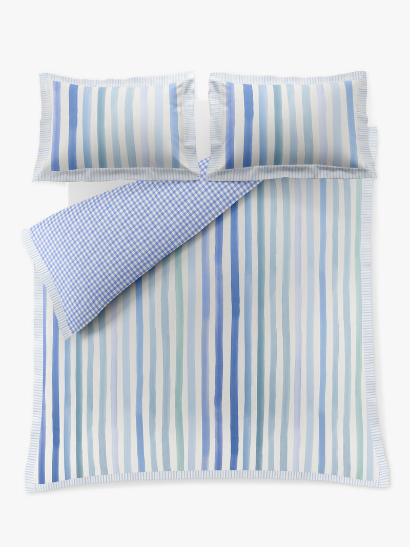 bluebellgray Sunday Stripe reversible duvet set double, UK version