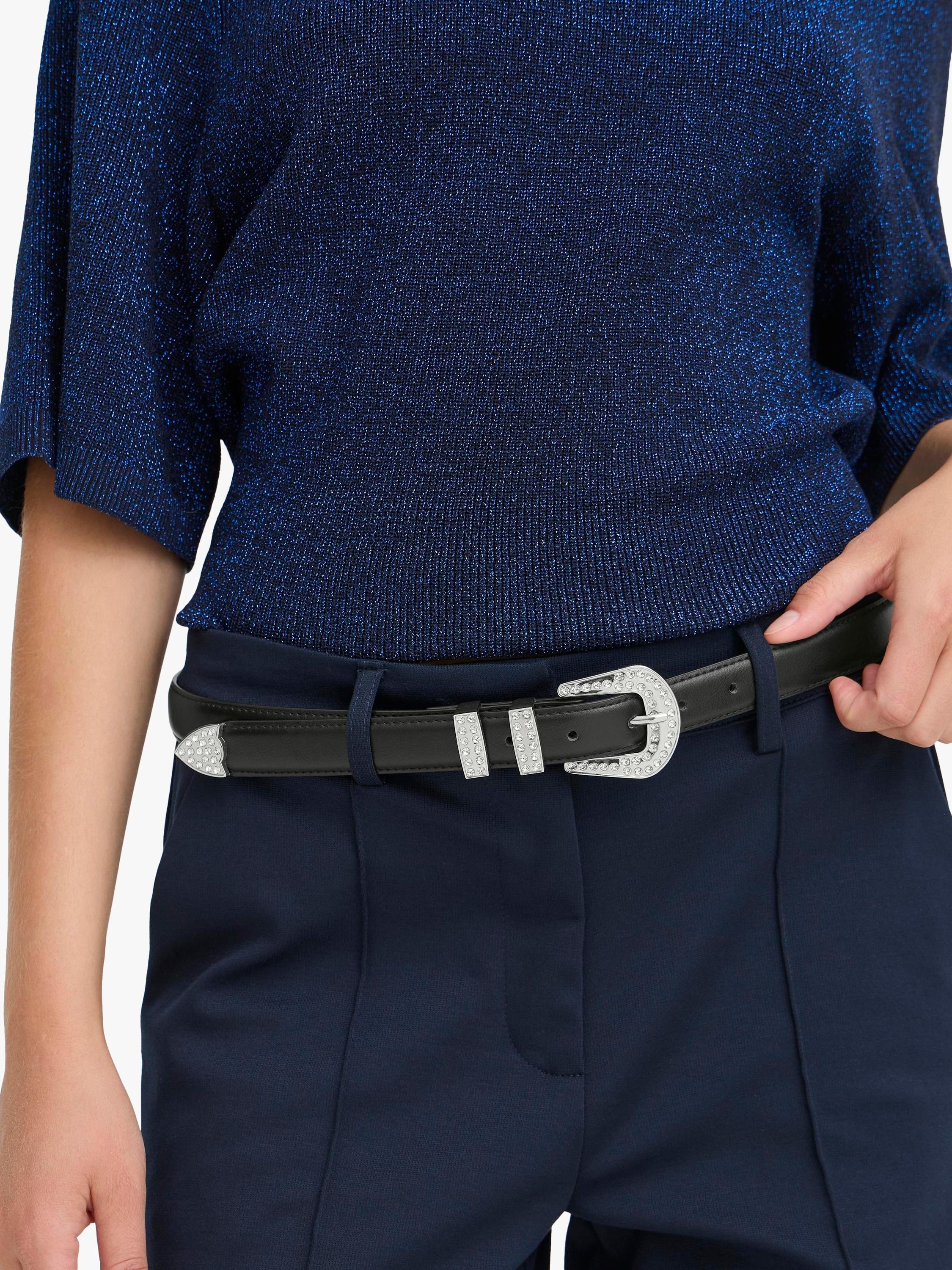 ICHI Bonnie rhinestone belt black - British product