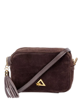 Hay Life suede camera bag chocolate from a British brand, imported from the UK