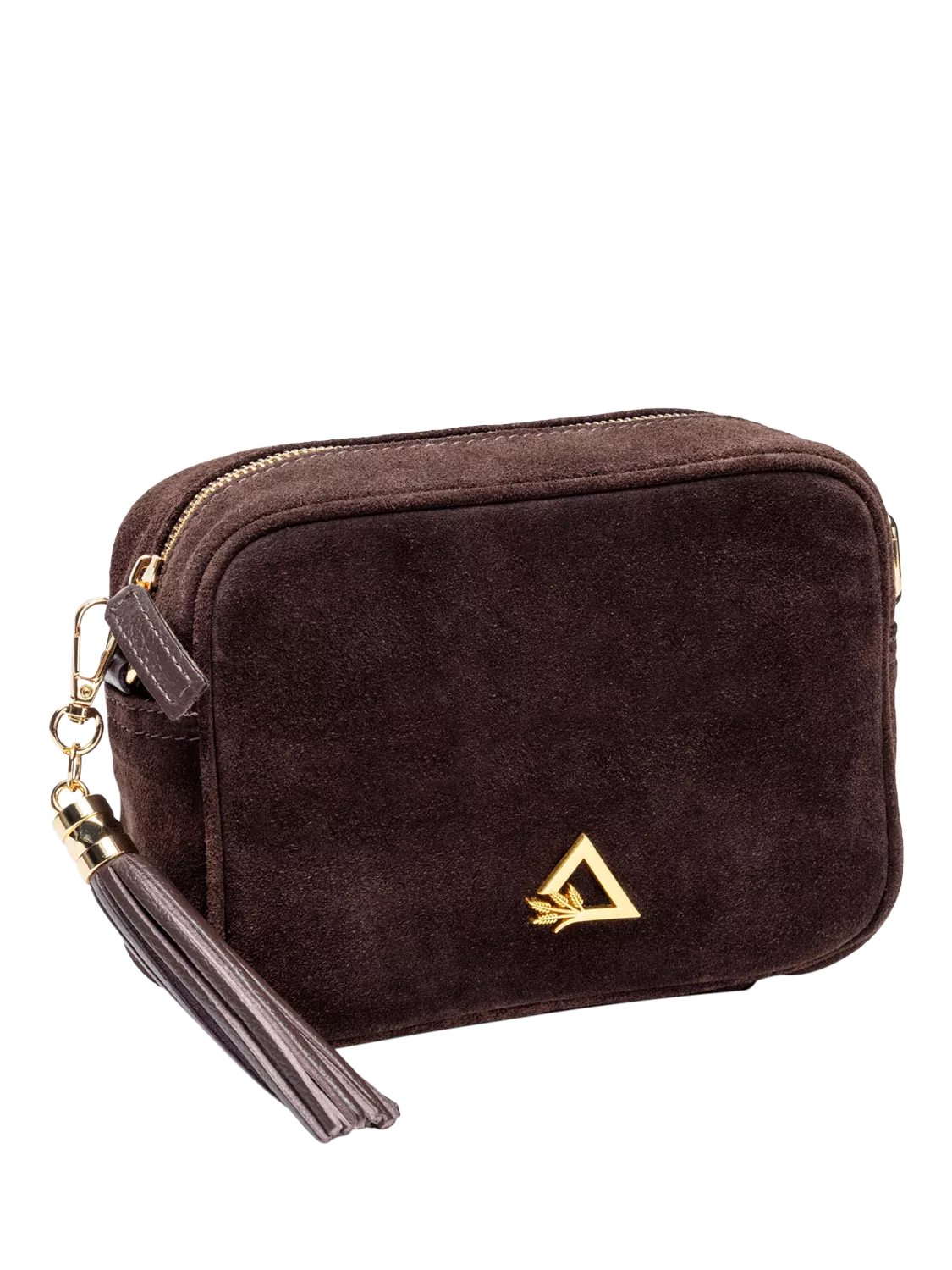 Hay Life suede camera bag chocolate from a British brand, imported from the UK
