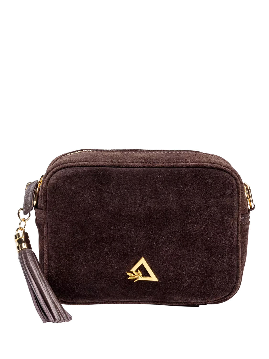 Hay Life suede camera bag chocolate from a British brand, imported from the UK