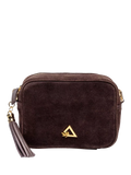 Hay Life suede camera bag chocolate from a British brand, imported from the UK