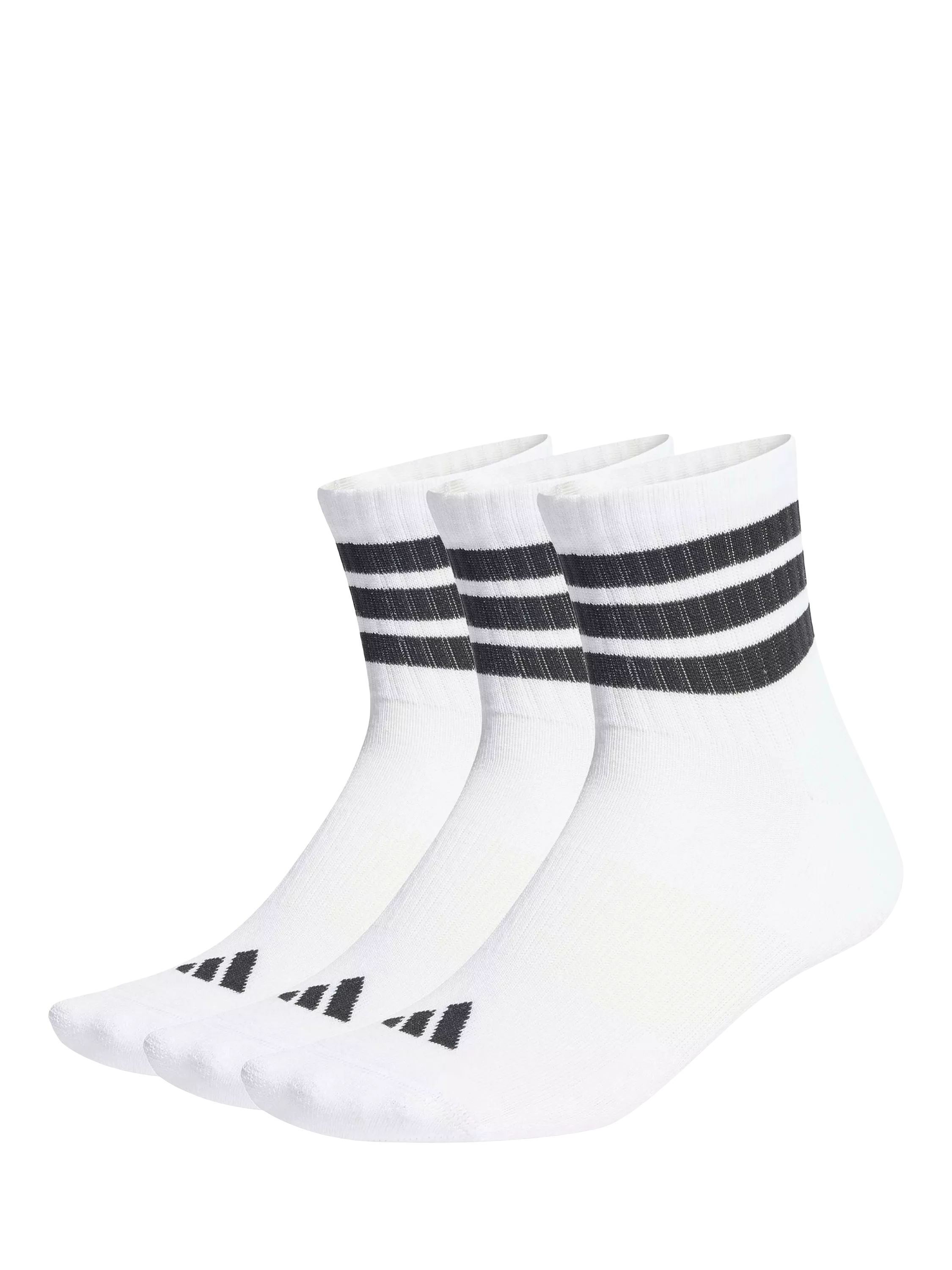 adidas 3-stripes cushioned mid-cut socks pack of 3 - British product