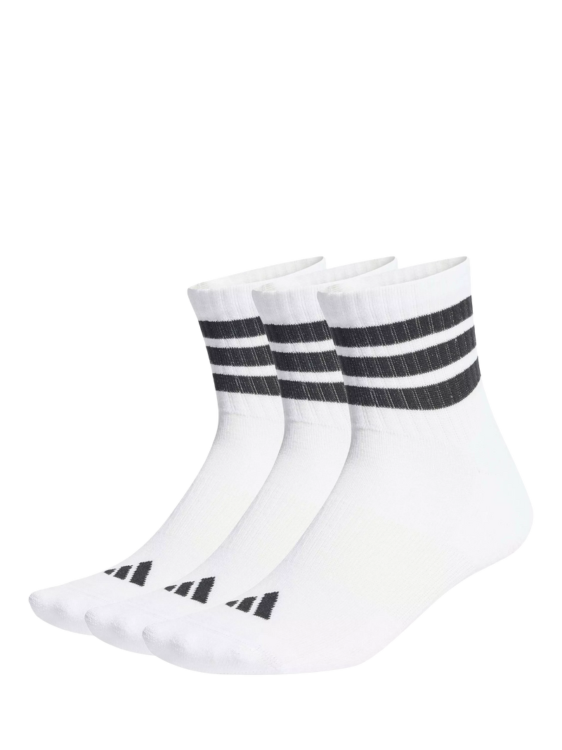 adidas 3-stripes cushioned mid-cut socks pack of 3 - British product