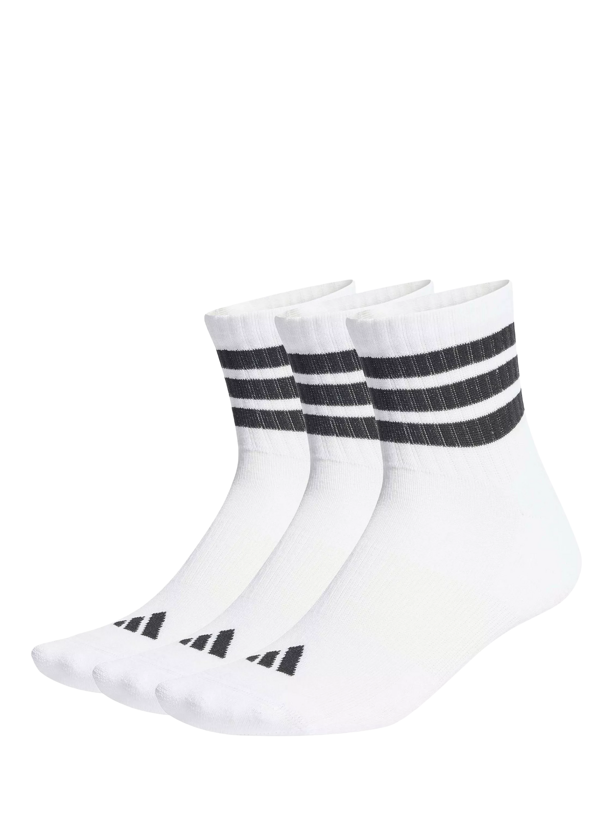 adidas 3-stripes cushioned mid-cut socks pack of 3 - British product