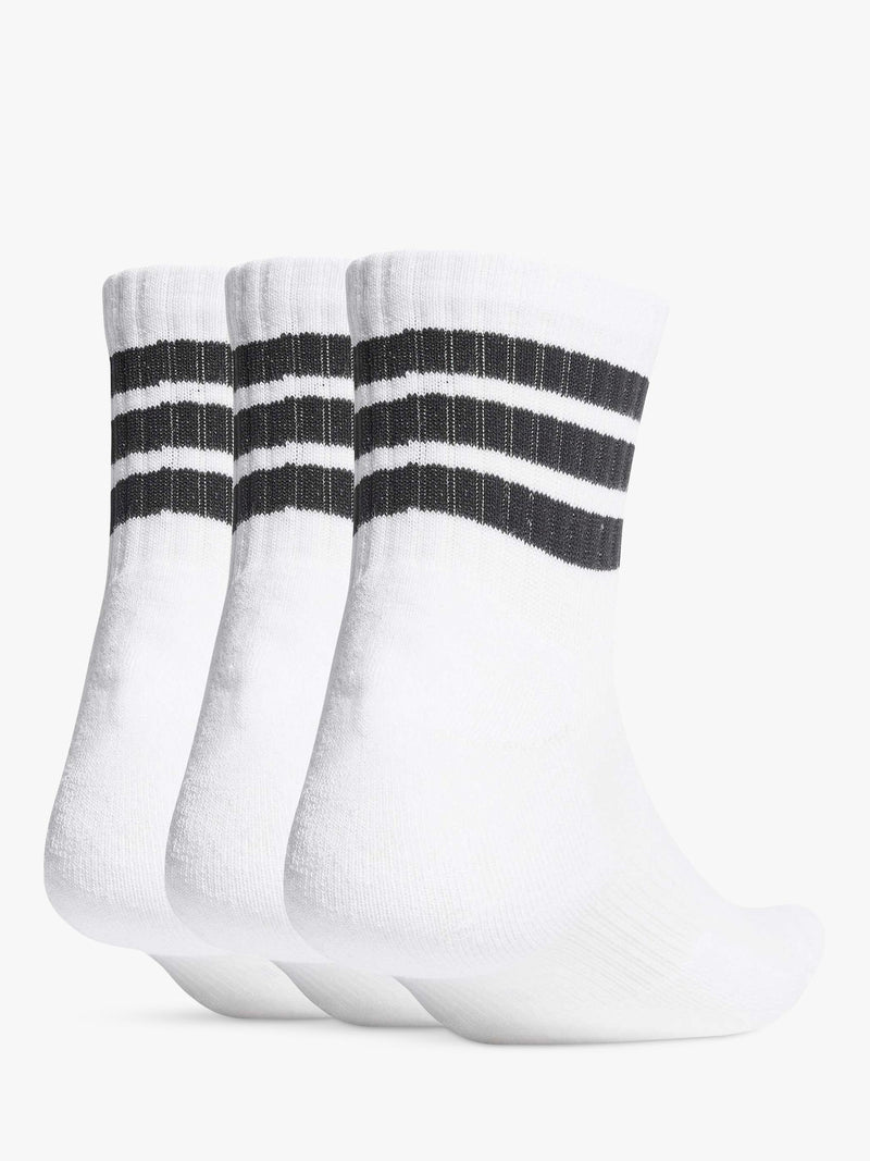 adidas 3-stripes cushioned mid-cut socks pack of 3 - British product