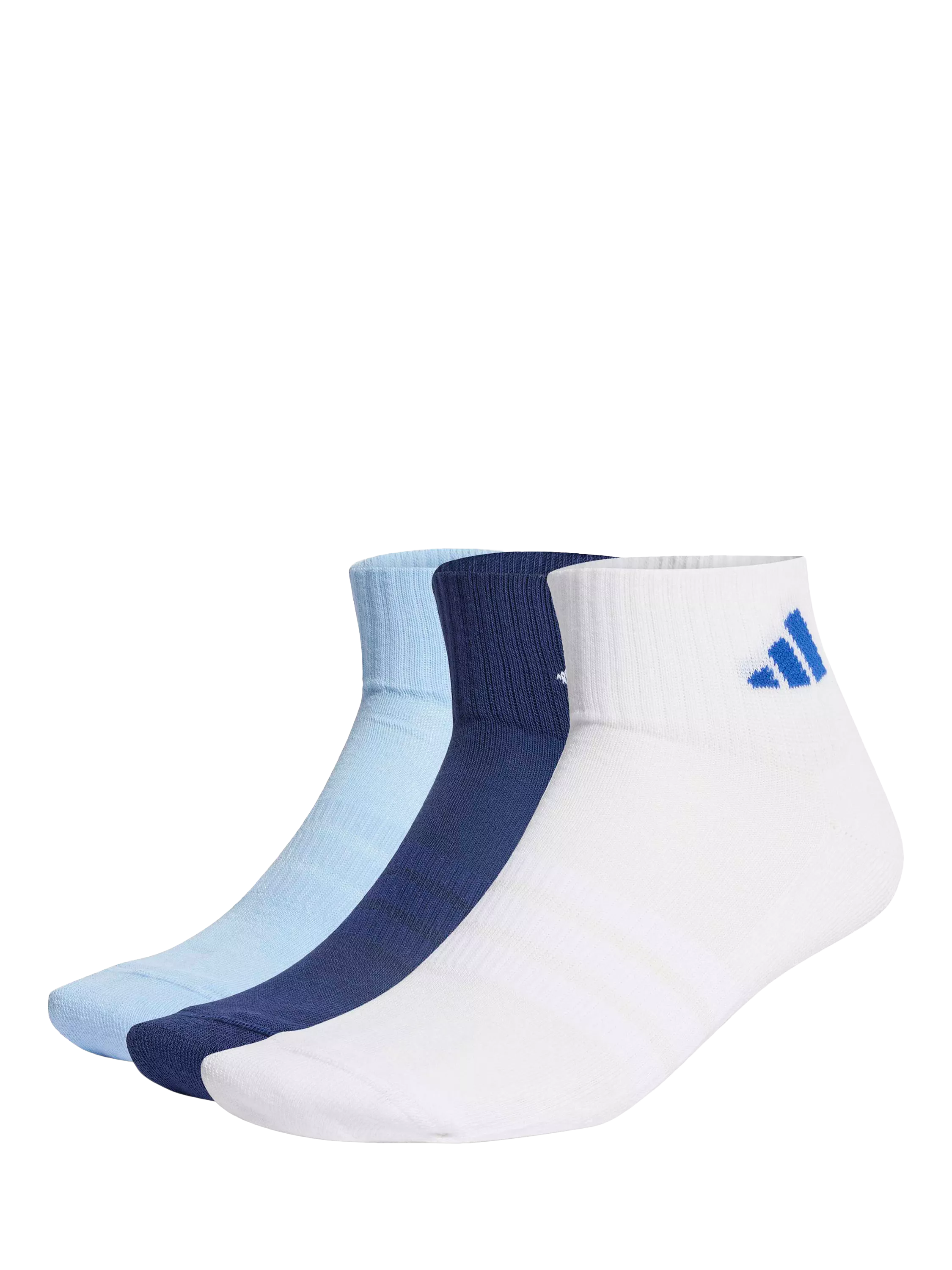 adidas cushioned ankle socks 3-pack in blue - British product