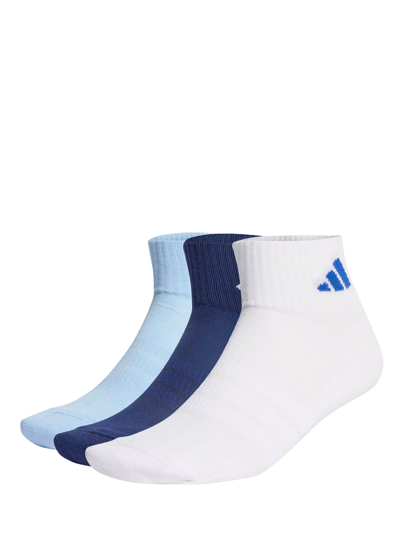 adidas cushioned ankle socks 3-pack in blue - British product