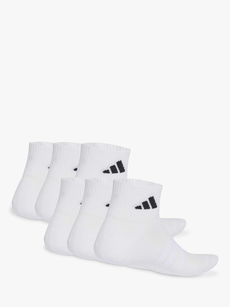 adidas cushioned ankle socks pack of 6 white (British brand)