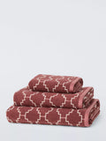 John Lewis Castillo geometric towel Burnt Umber 600gsm - British product
