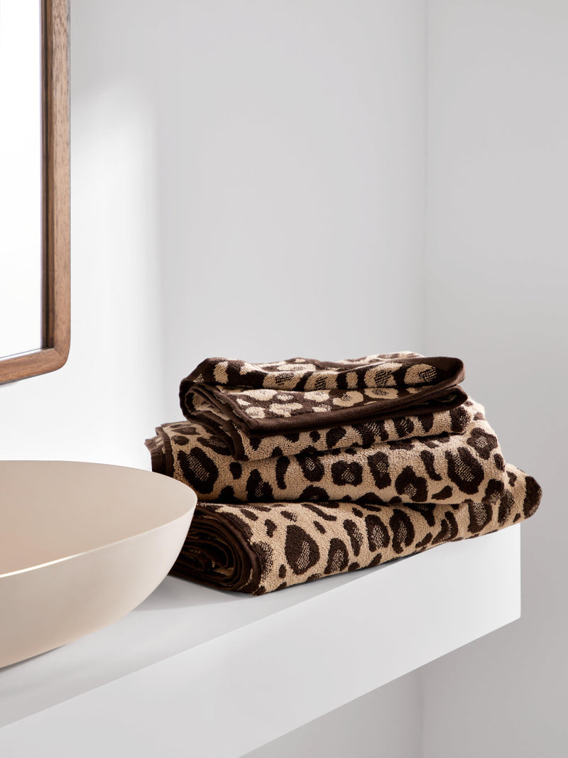 John Lewis leopard print towel natural 600gsm, imported from the UK