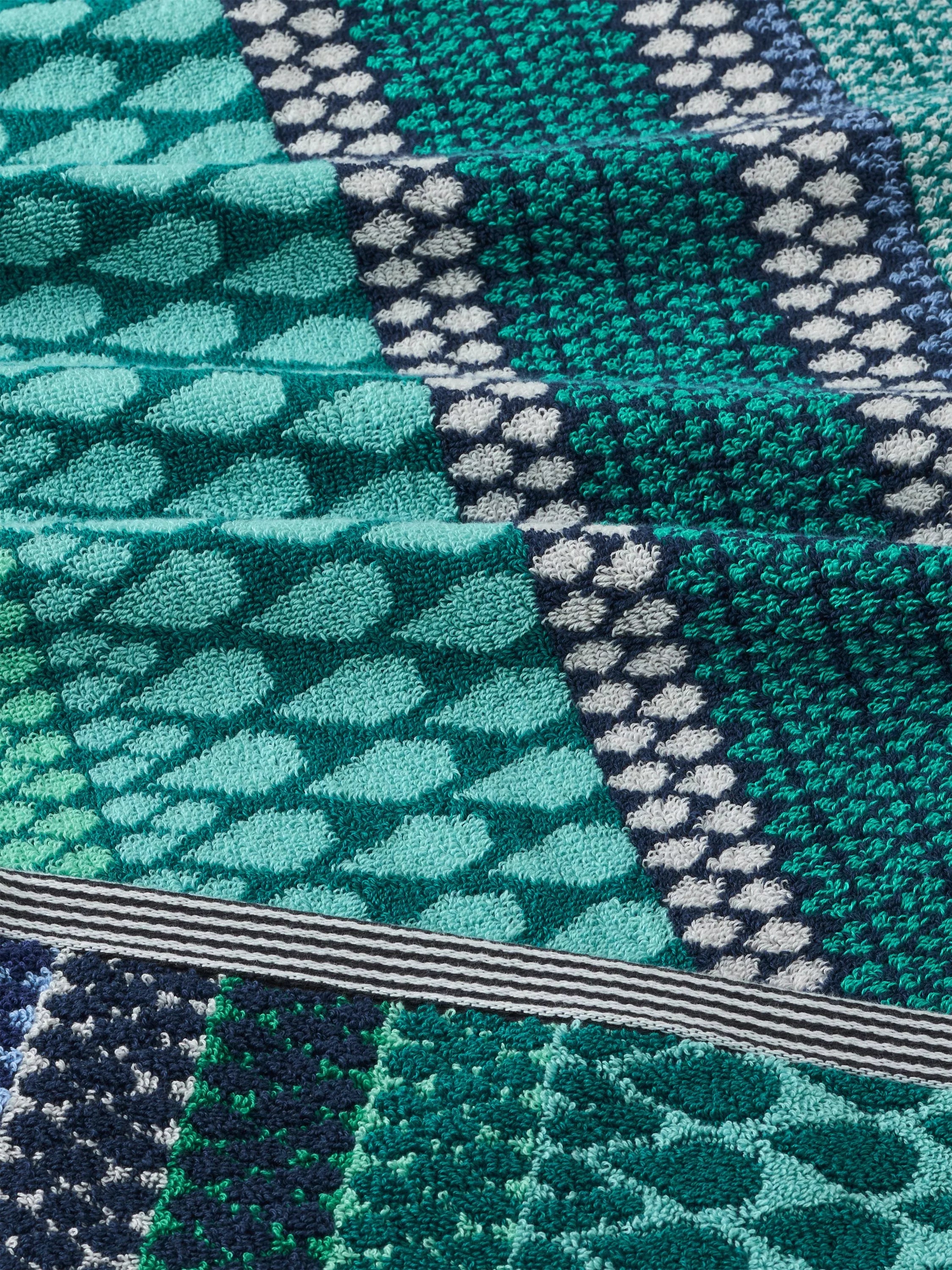Margo Selby Olivia towels blue multi, UK version