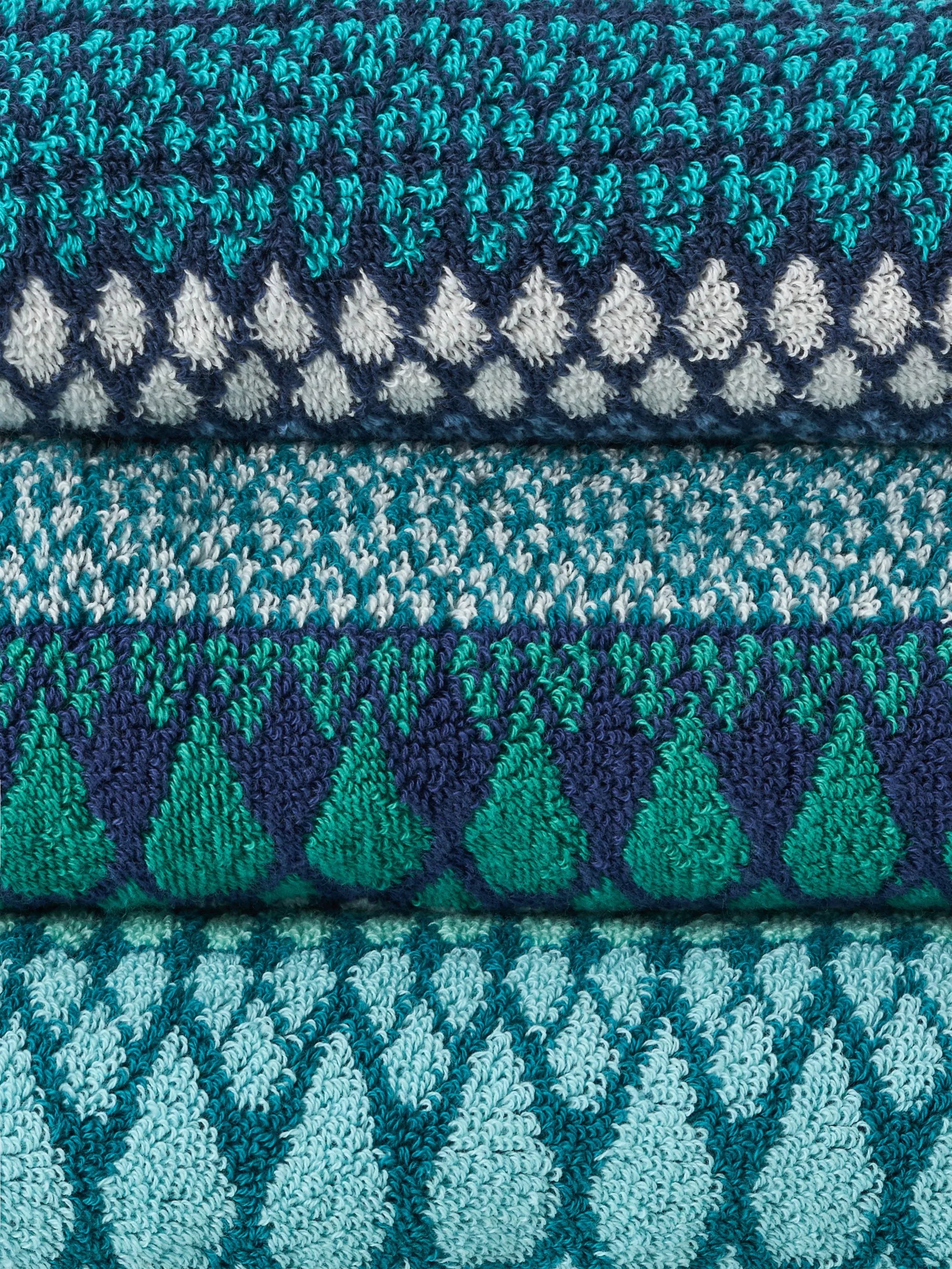 Margo Selby Olivia towels blue multi, UK version