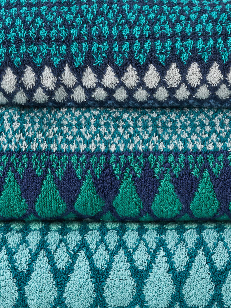 Margo Selby Olivia towels blue multi, UK version