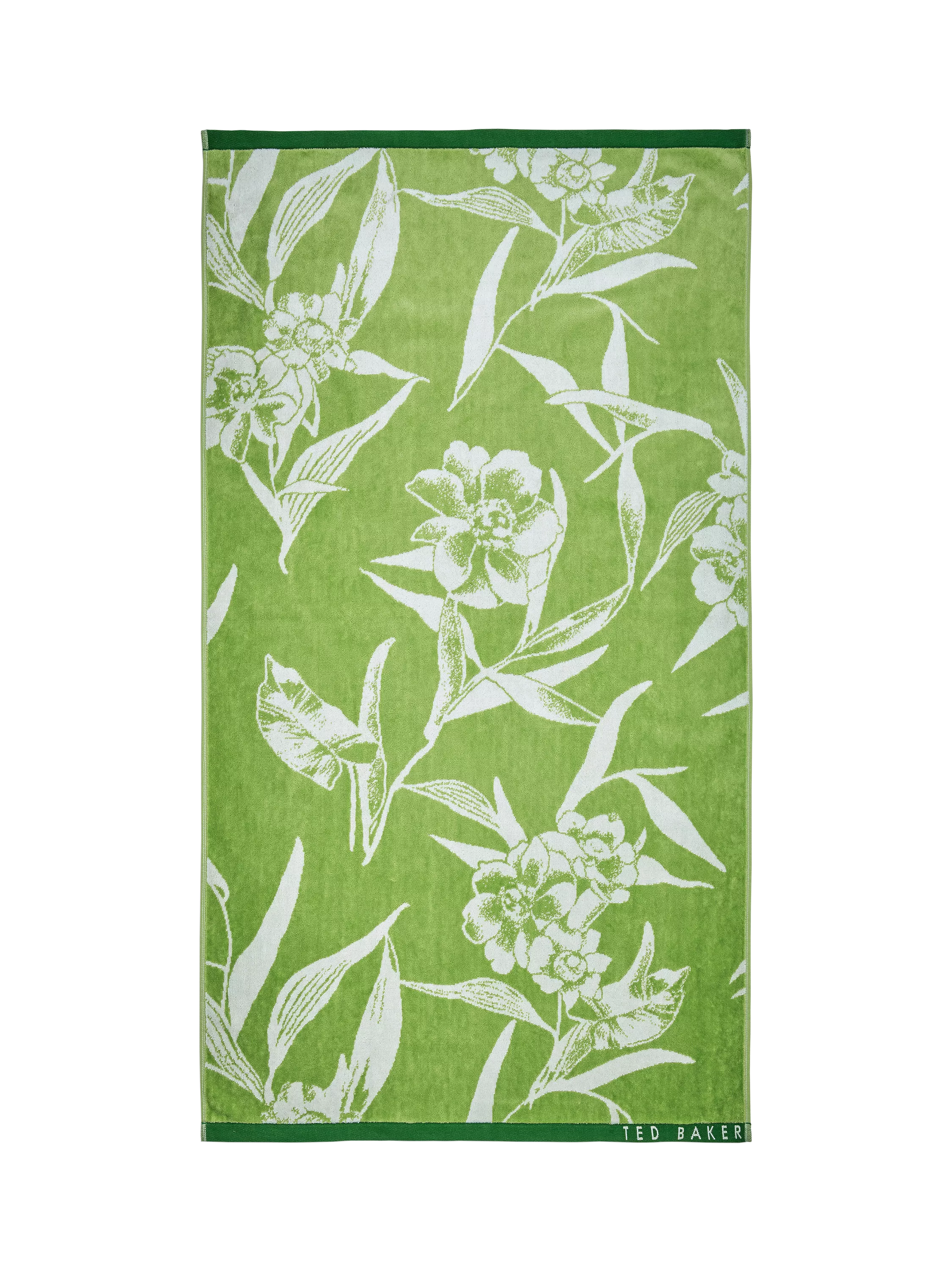 Ted Baker Cabana towels green floral cotton velour (British brand)