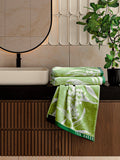 Ted Baker Cabana towels green floral cotton velour (British brand)