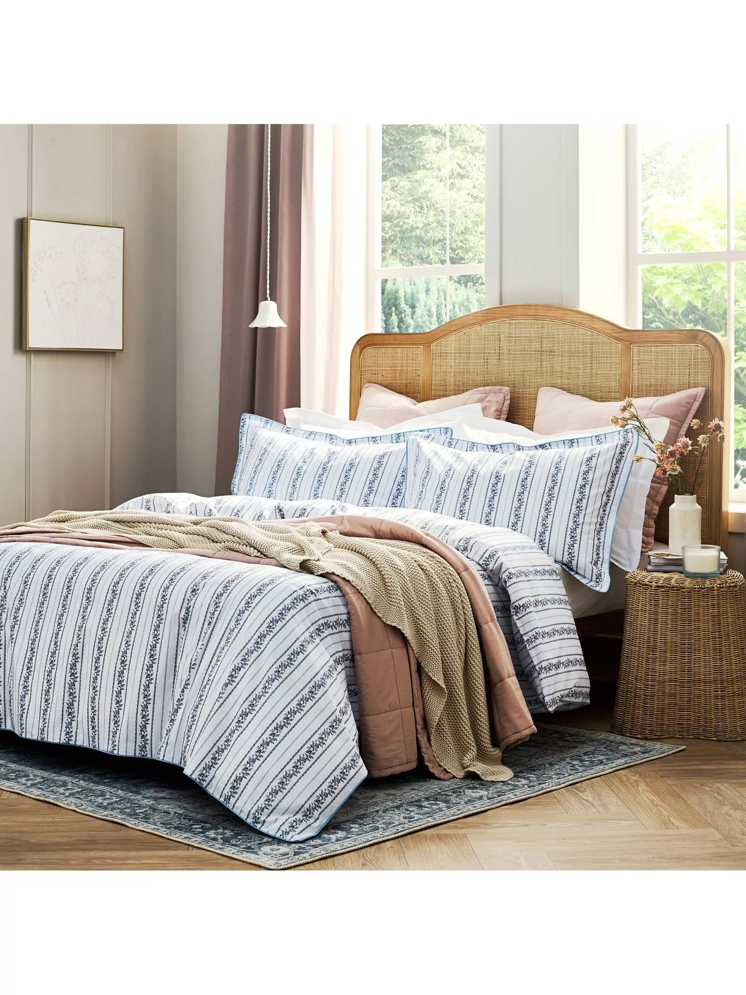 Christy Clara blue double duvet cover set - British product