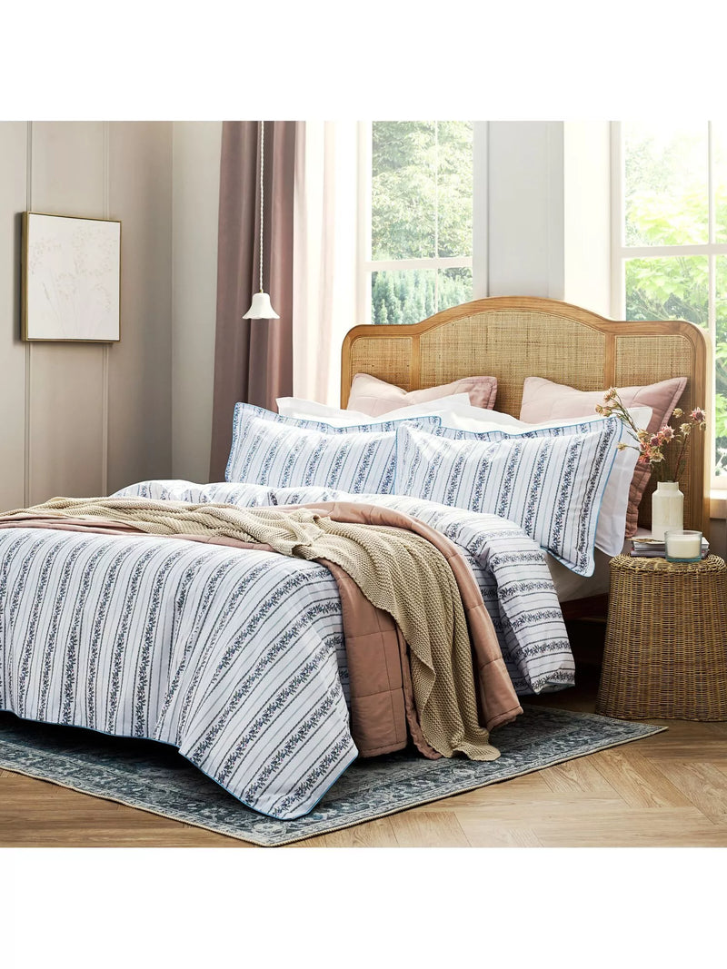 Christy Clara blue double duvet cover set - British product