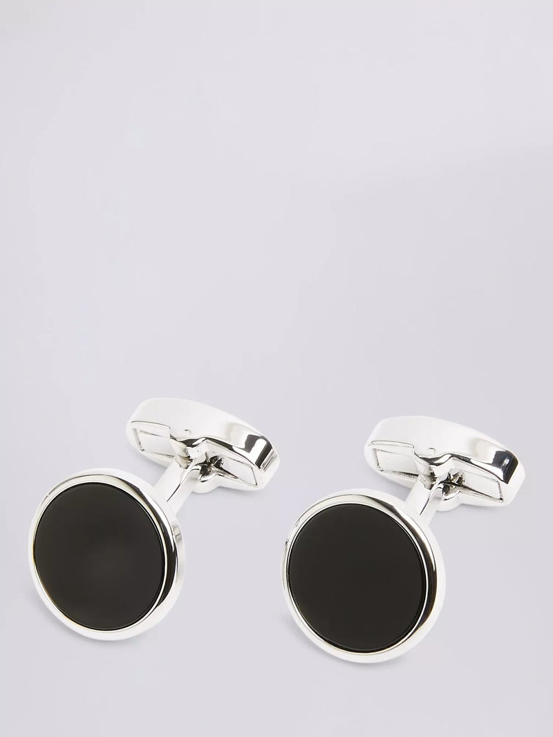 Moss Round Onyx Cufflinks