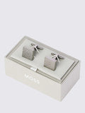 Moss textured square cufflinks gunmetal (British brand)