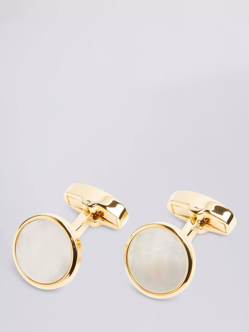 Moss mother-of-pearl cufflinks (British brand)