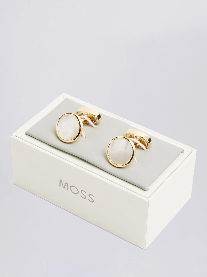Moss mother-of-pearl cufflinks (British brand)