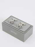 Moss silver knotted cufflinks, UK version