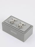 Moss silver knotted cufflinks, UK version