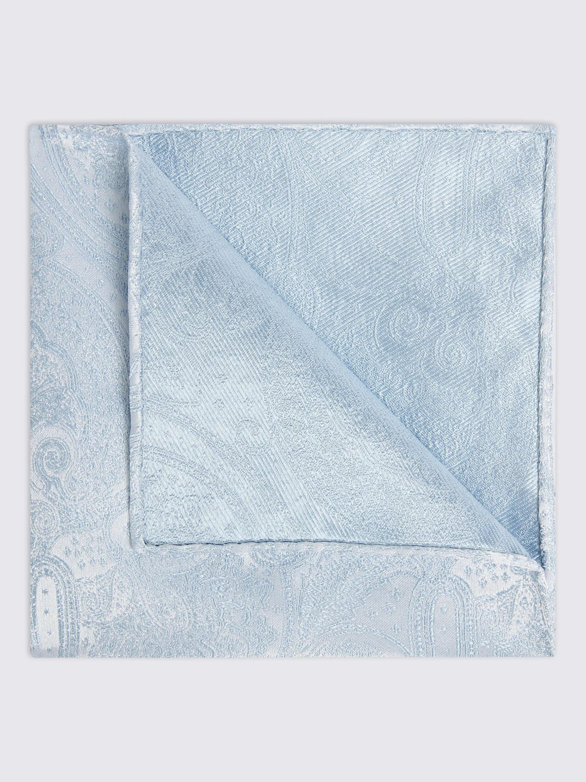 Moss silk paisley pocket square (British brand)