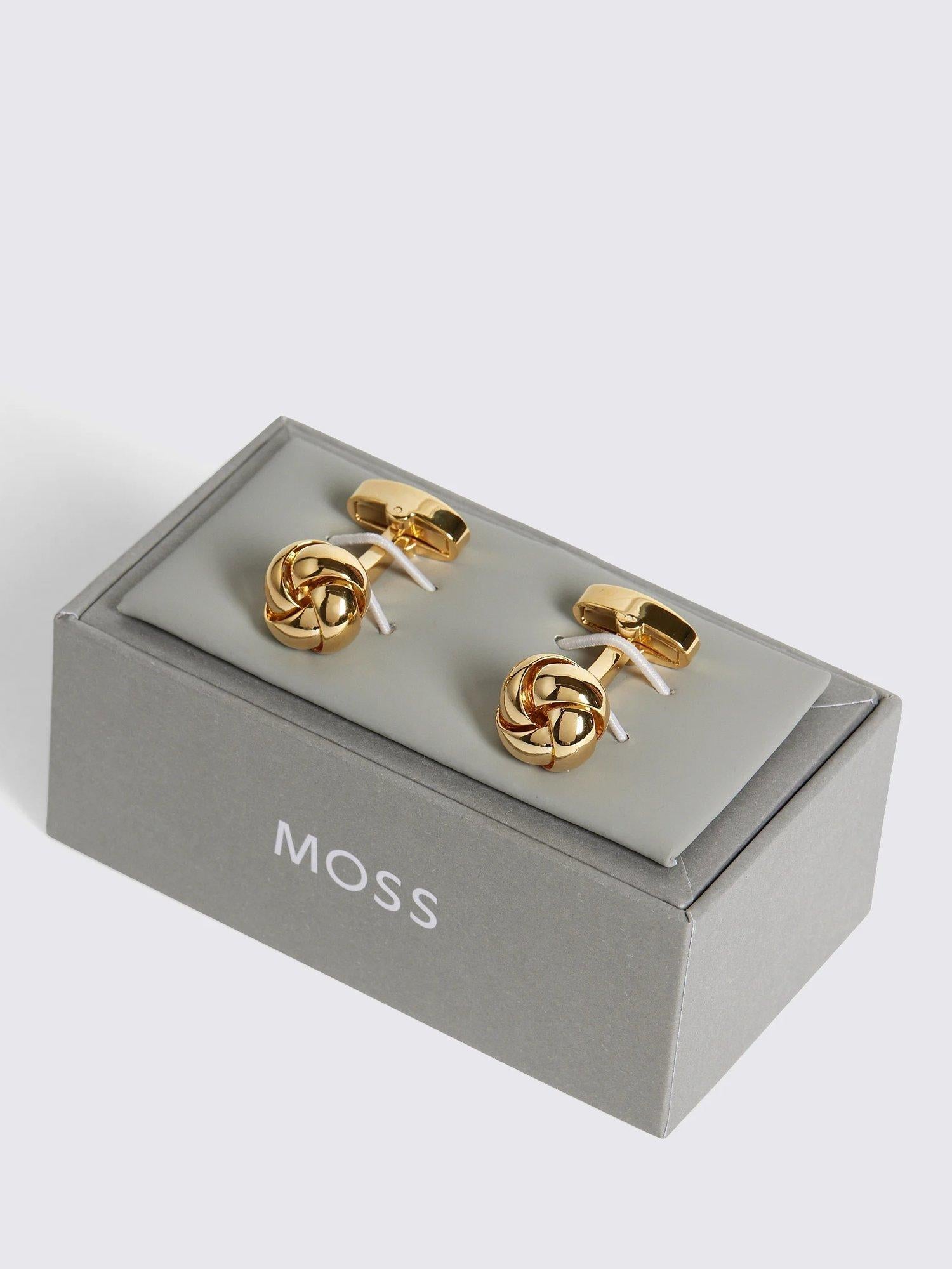 Moss Knot Cufflinks brass dress accessories, imported from the UK