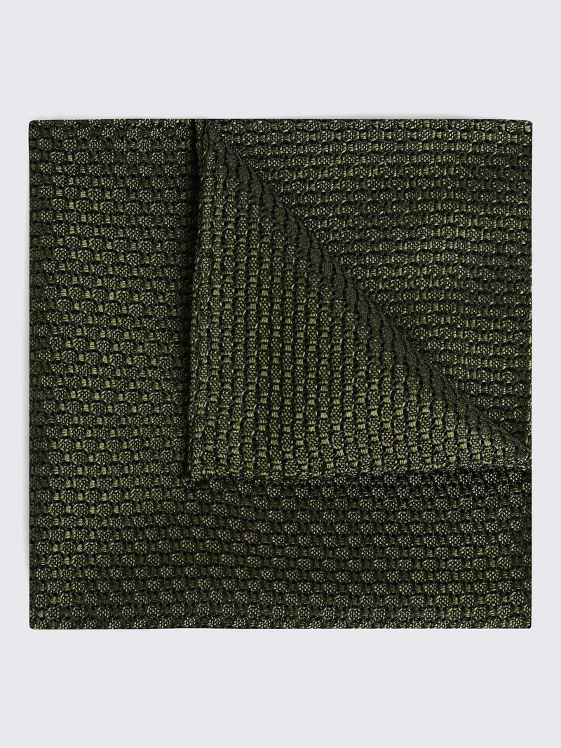 Moss Italian Silk Grenadine Pocket Square