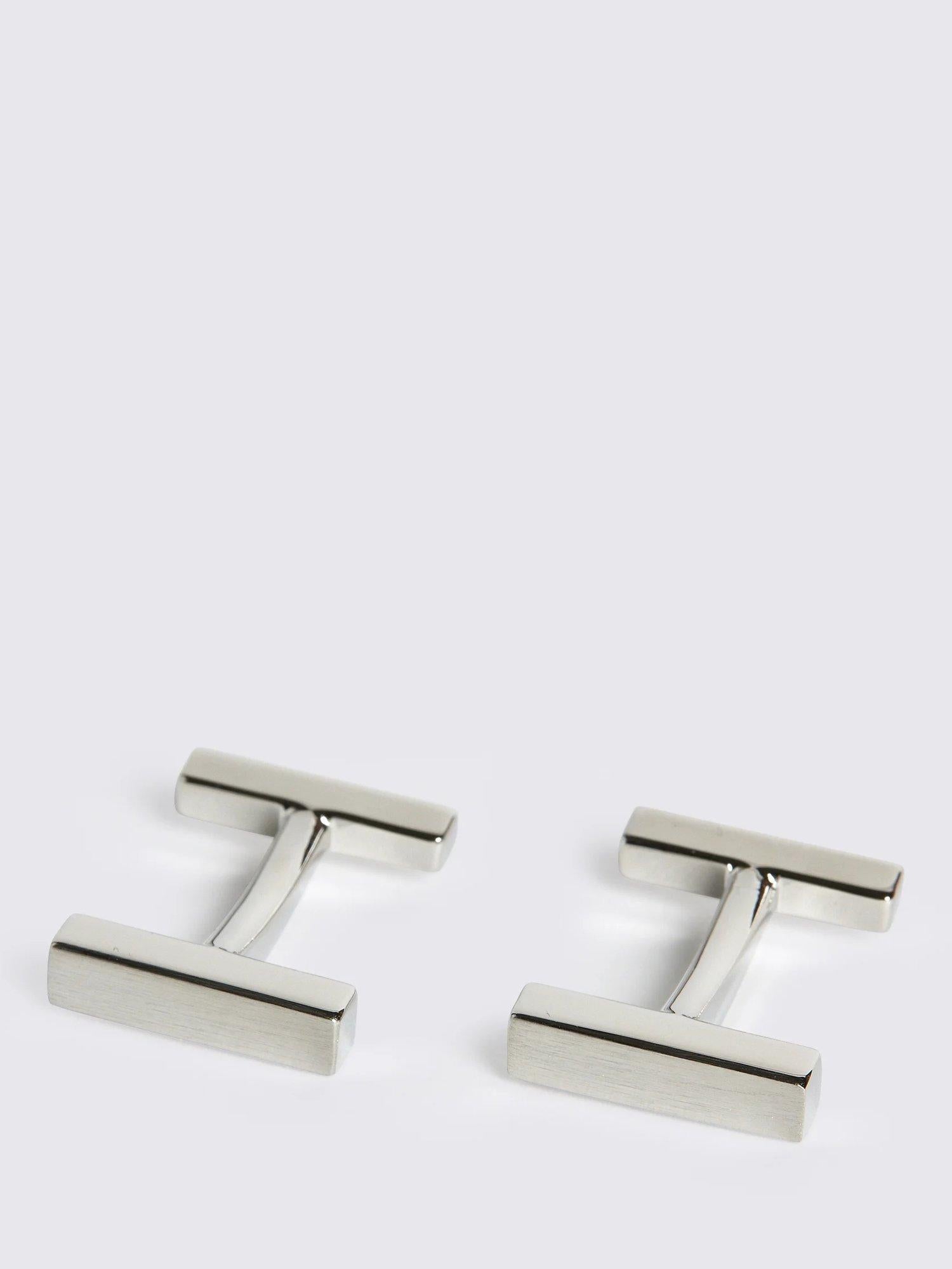 Moss Bar Cufflinks brushed finish brass cufflinks, UK version