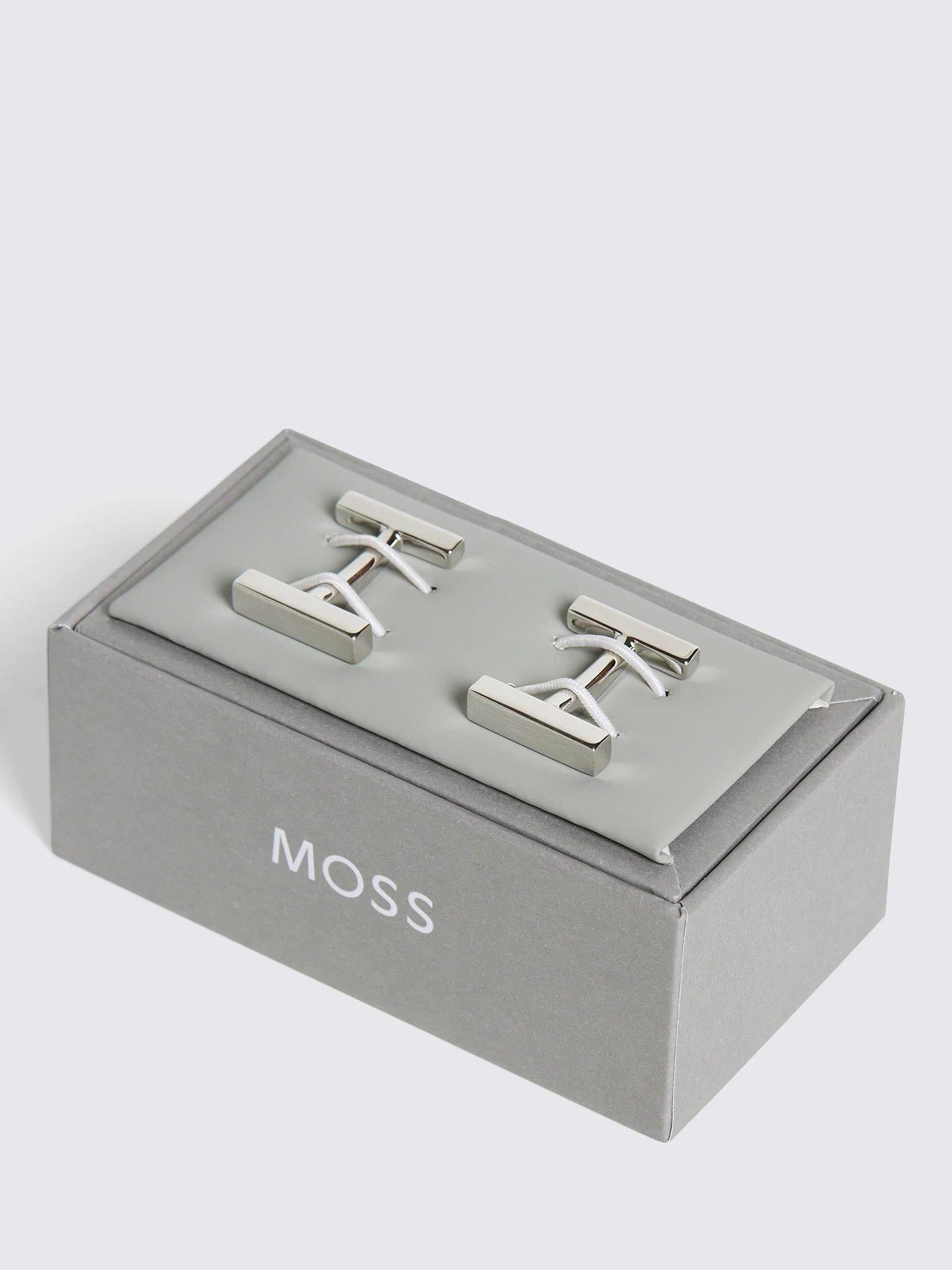 Moss Bar Cufflinks brushed finish brass cufflinks, UK version