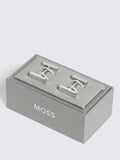 Moss Bar Cufflinks brushed finish brass cufflinks, UK version