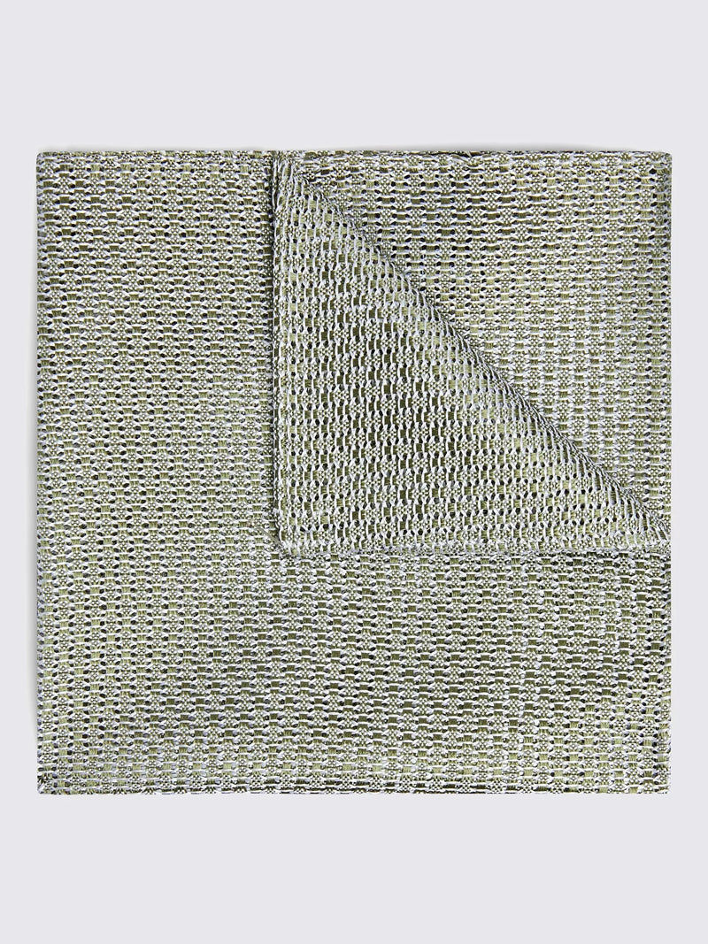 Moss Italian silk grenadine pocket square (British brand)