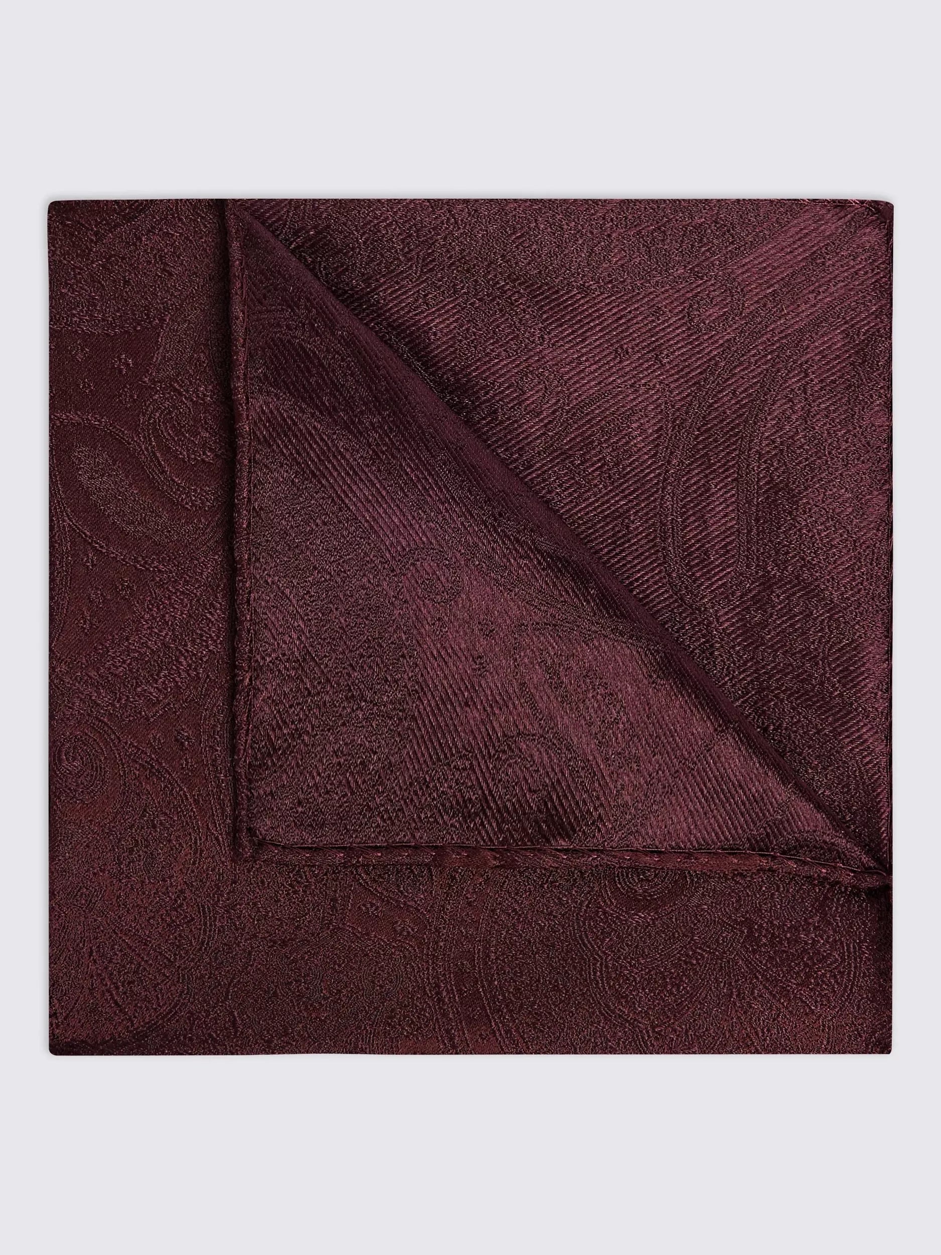 Moss silk paisley pocket square (British brand)