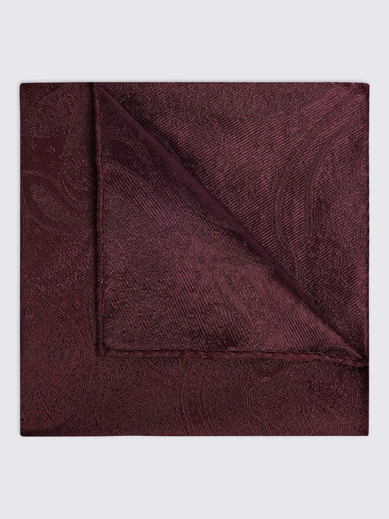 Moss silk paisley pocket square (British brand)