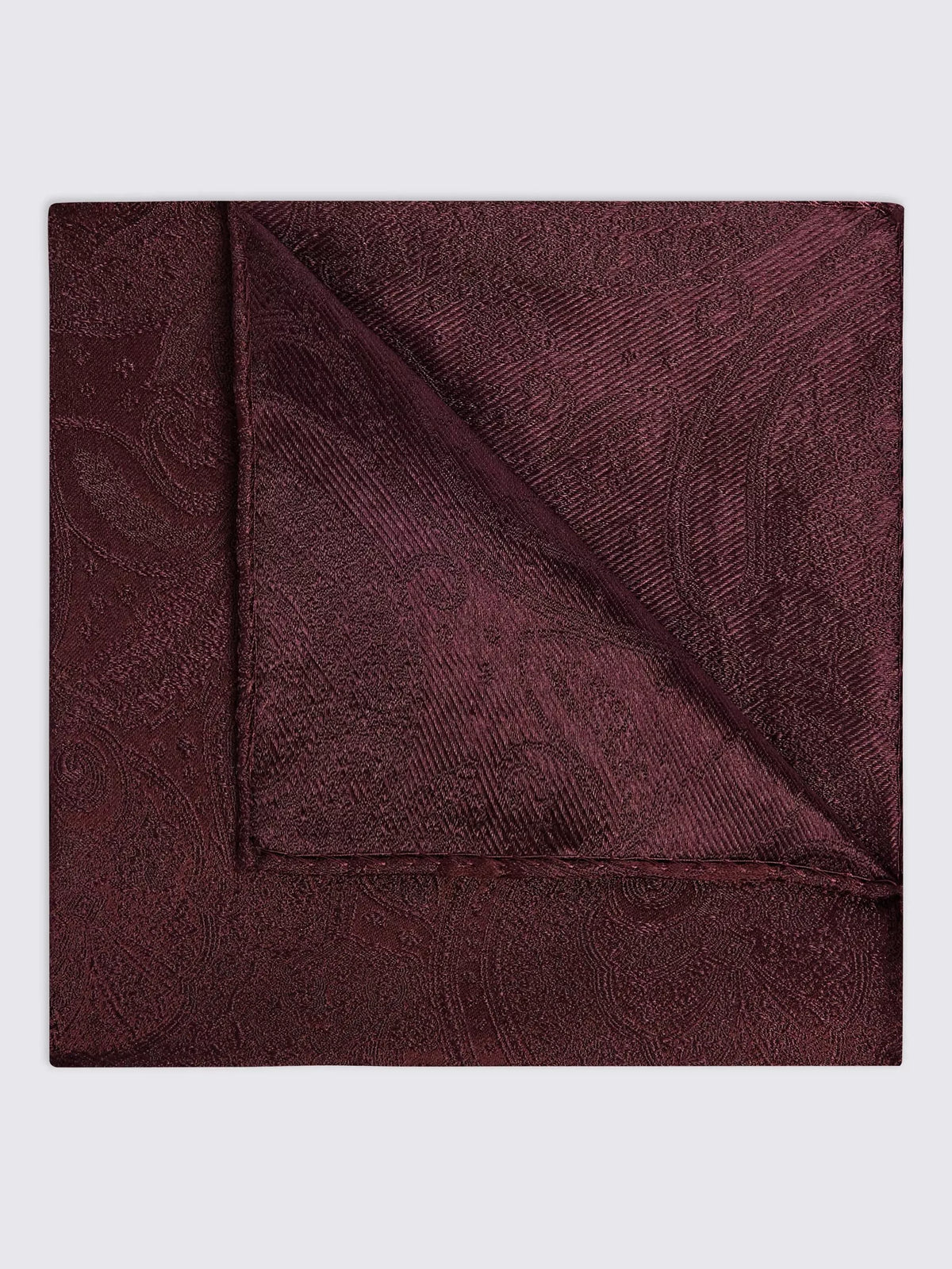 Moss silk paisley pocket square (British brand)