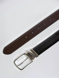 Moss reversible leather belt with two tones, imported from the UK