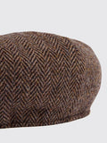 Moss Harris Tweed baker boy hat herringbone, imported from the UK