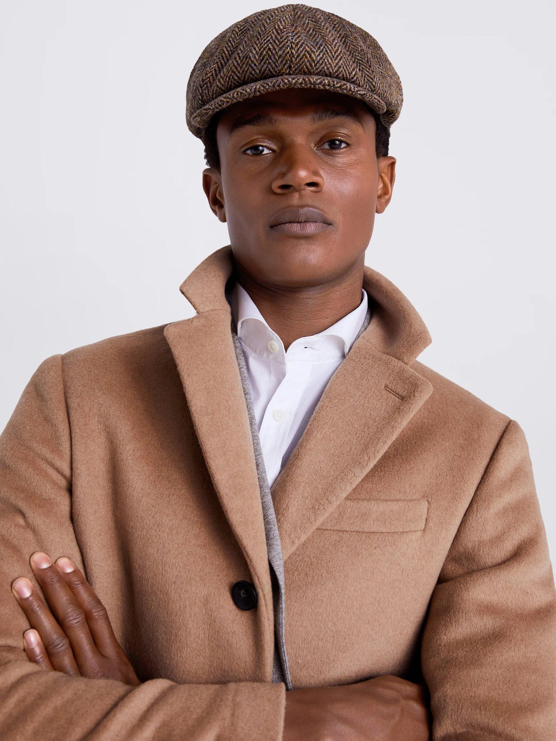Moss Harris Tweed baker boy hat herringbone, imported from the UK