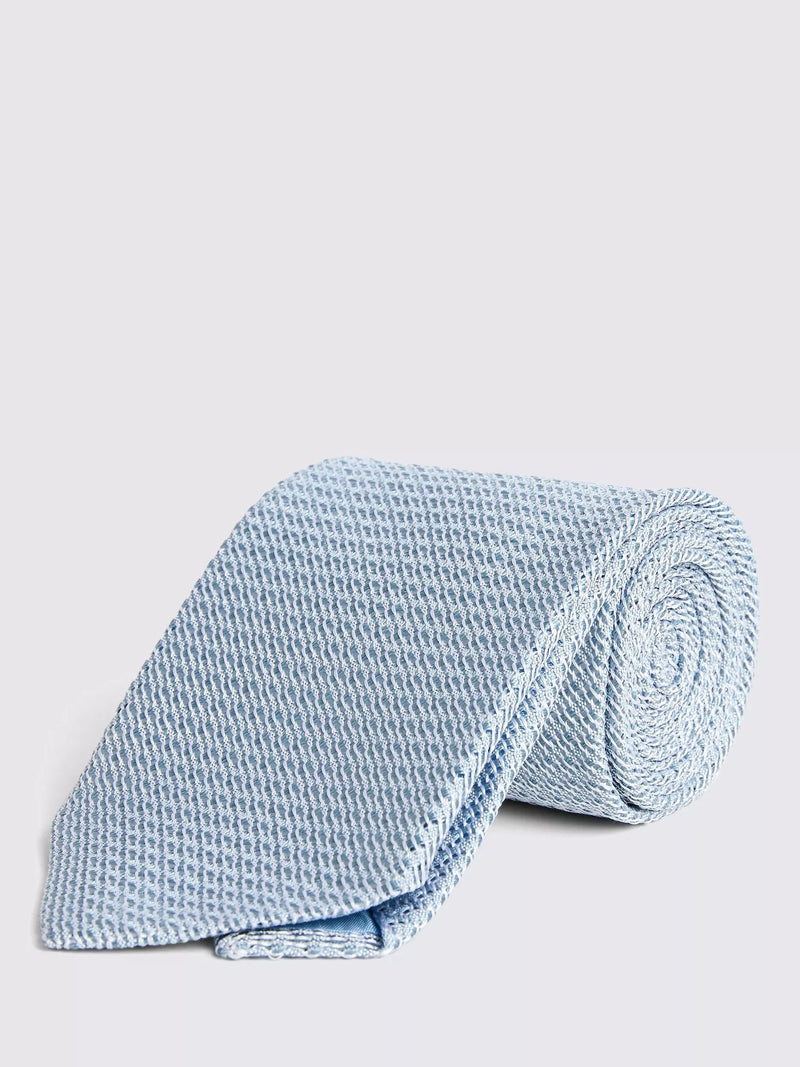 Moss Italian Silk Grenadine Tie, Sky, One Size