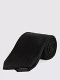 Moss Italian Silk Grenadine Tie, Black, One Size